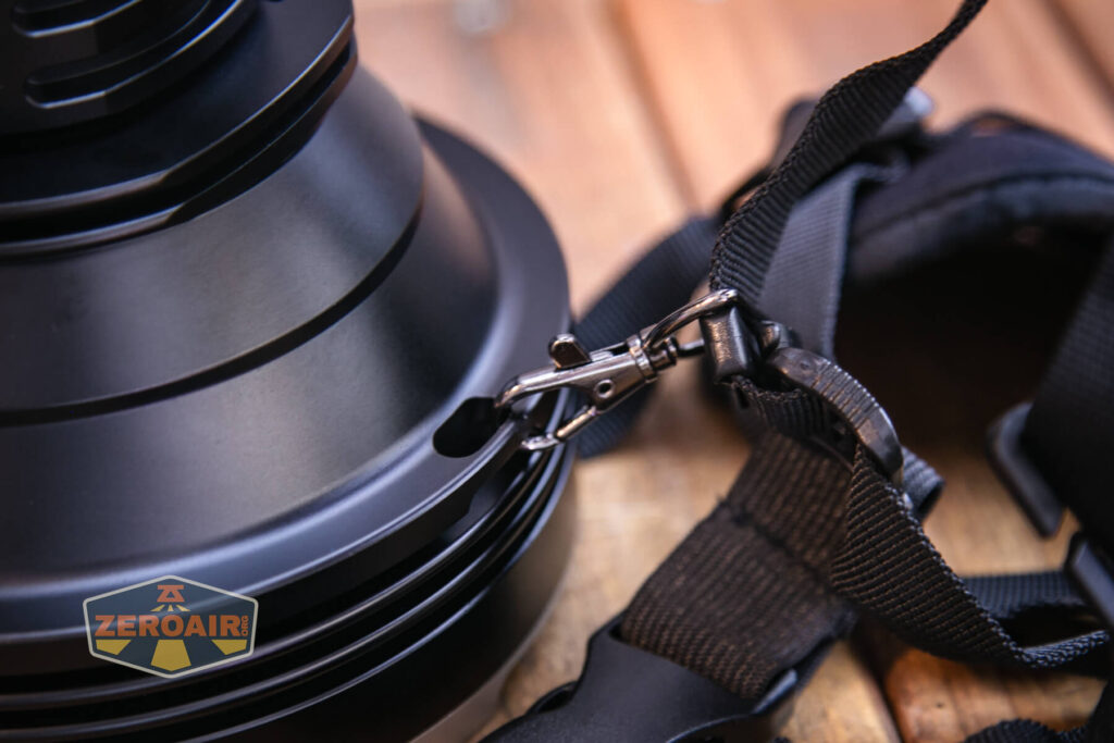 Wuben A1 Spotlight shoulder strap attached