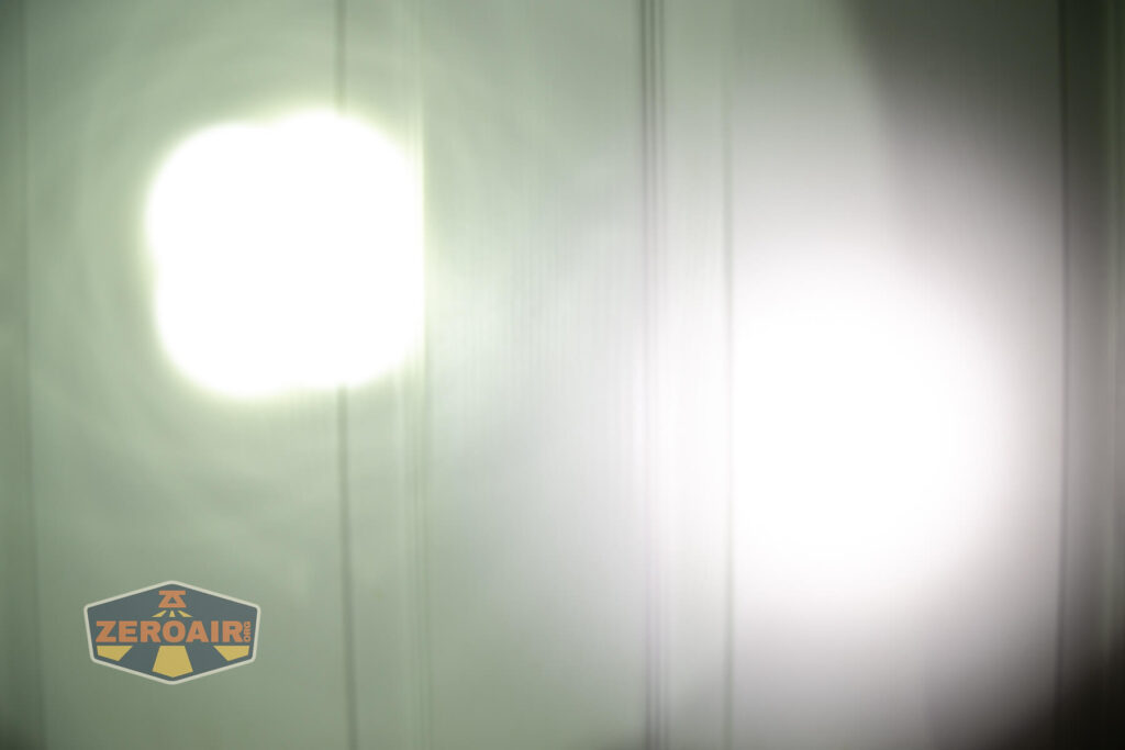 beamshots on door compared to nichia 219b