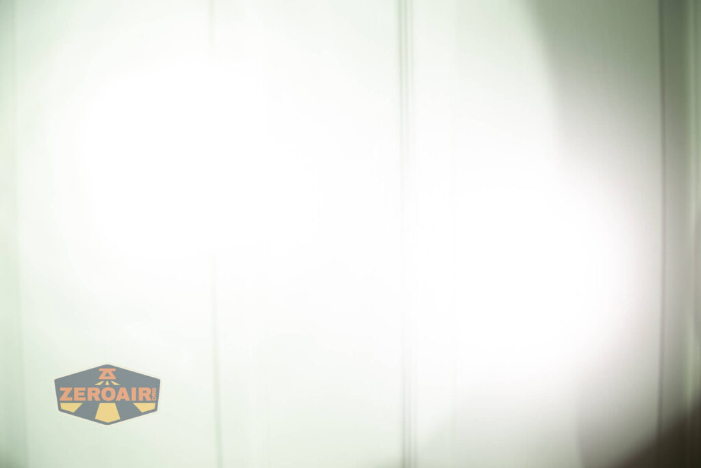 beamshots on door compared to nichia 219b