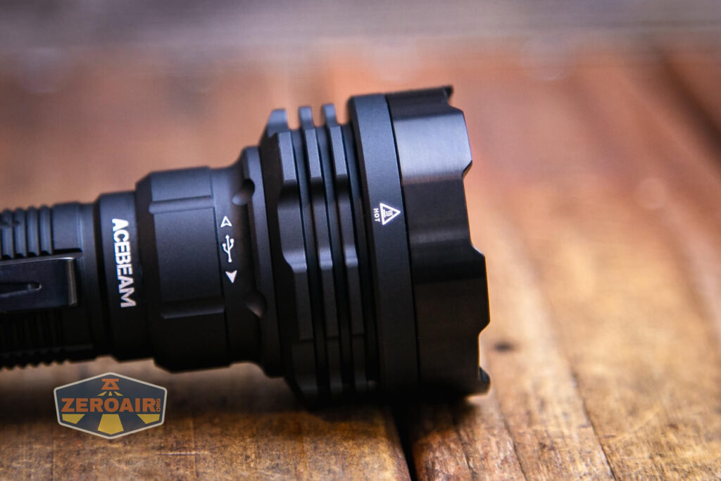 Acebeam Defender P18 tactical flashlight bezel