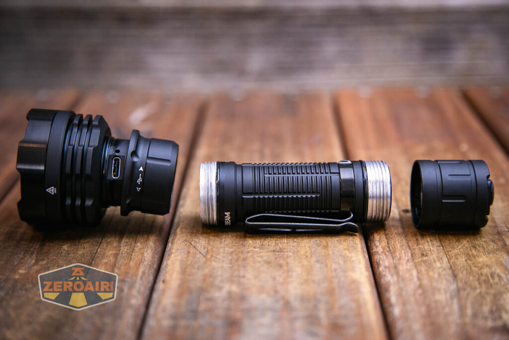 Acebeam Defender P18 tactical flashlight parts apart