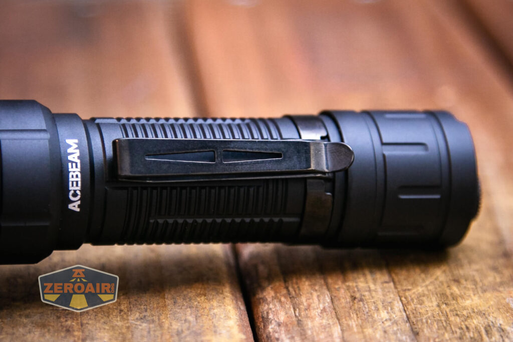 Acebeam Defender P18 tactical flashlight pocket clip