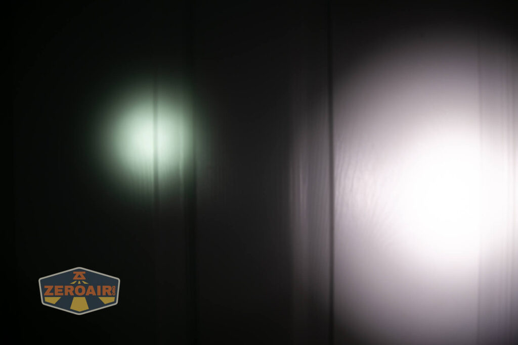 beamshots on door compared to nichia 219b