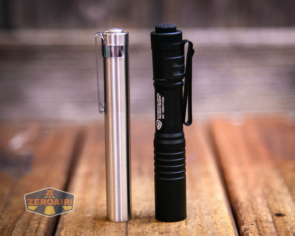 KillzoneFlashlights.com BLF-348 Nichia 519a flashlight with another AAA light Streamlight Microstream