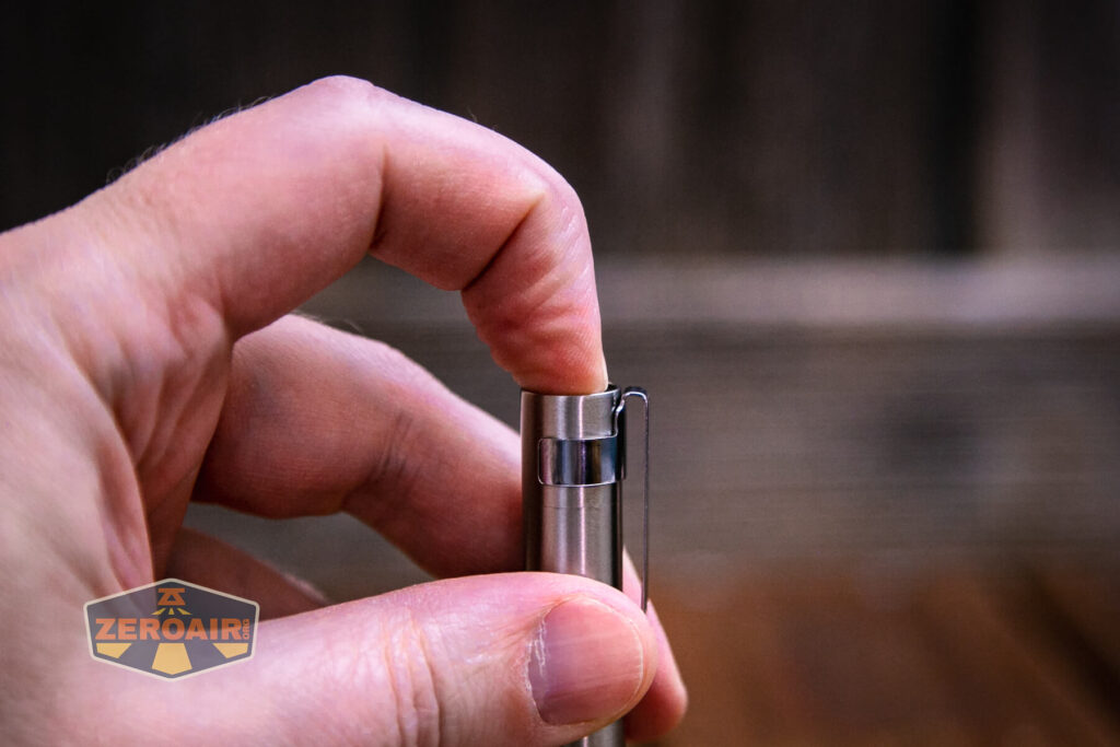 KillzoneFlashlights.com BLF-348 Nichia 519a flashlight tail mechanical switch actuation