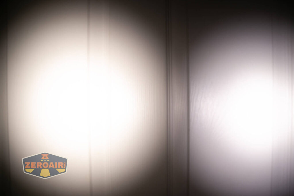 beamshots on door compared to nichia 219b