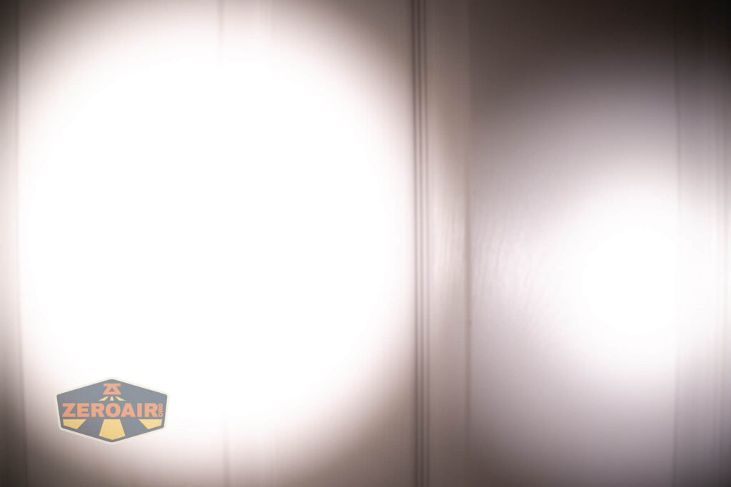 beamshots on door compared to nichia 219b