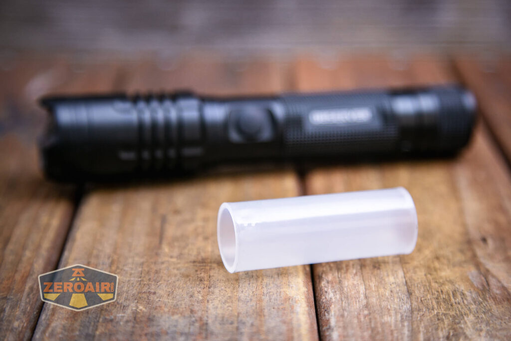 Observer FL1000 Zoomie flashlight with included 18650 sleeve