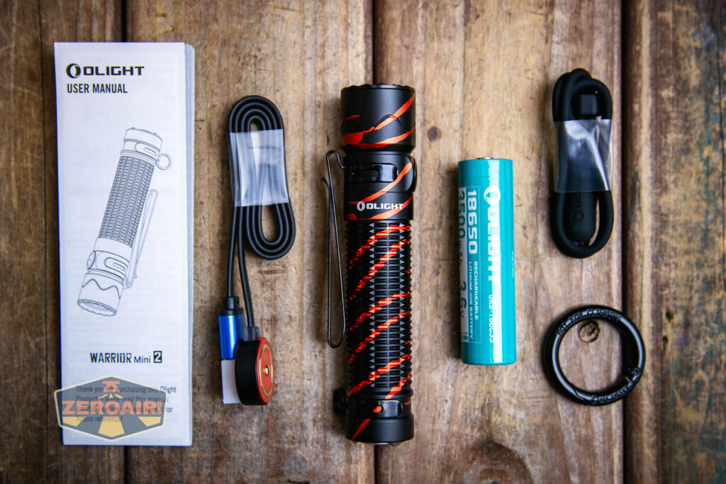 Olight Warrior Mini 2 Black Lava flashlight what's included