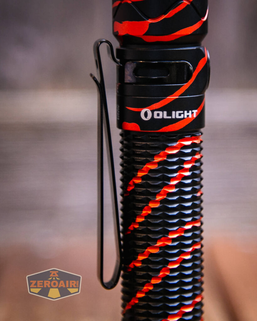 Olight Warrior Mini 2 Black Lava flashlight pocket clip