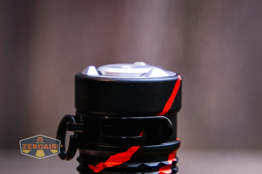 Olight Warrior Mini 2 Black Lava flashlight tail switch profile