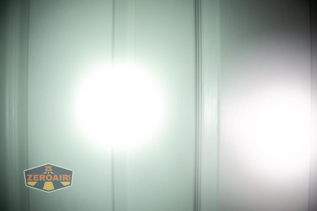 beamshots on door (at 1') compared to nichia 219b 4500K