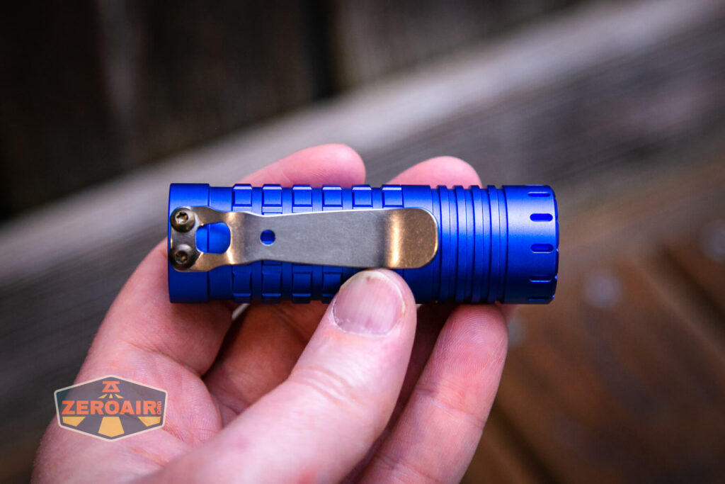 ReyLight Dawn Aluminum 18350 flashlight in hand