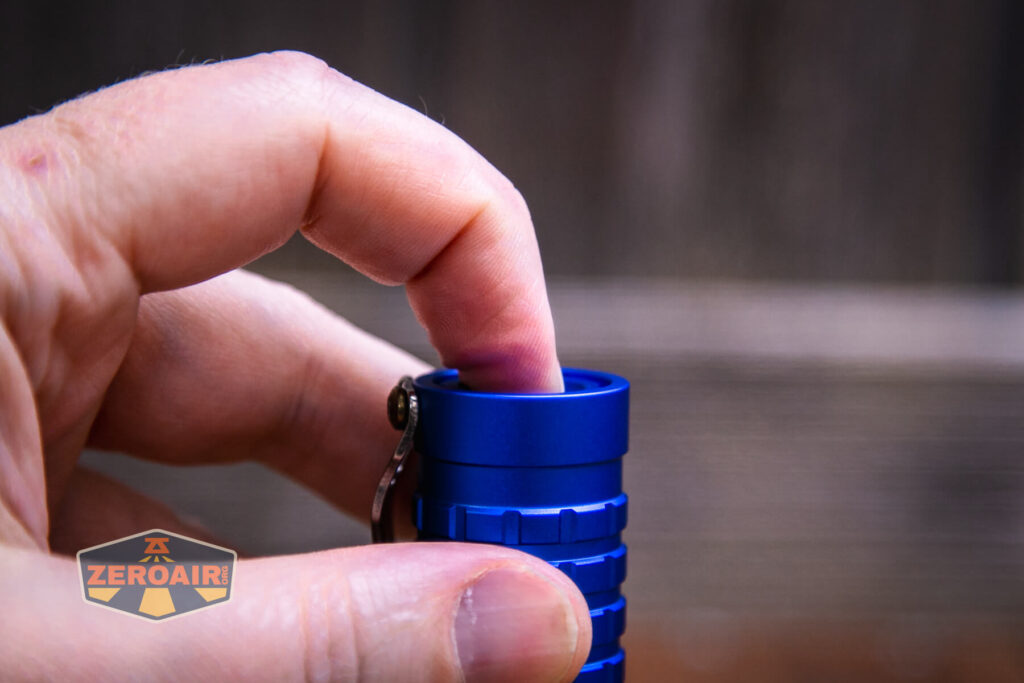 ReyLight Dawn Aluminum 18350 flashlight switch with tritium slots actuation