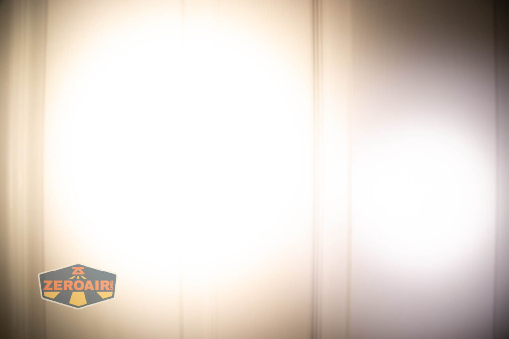 beamshots on door compared to nichia 219b