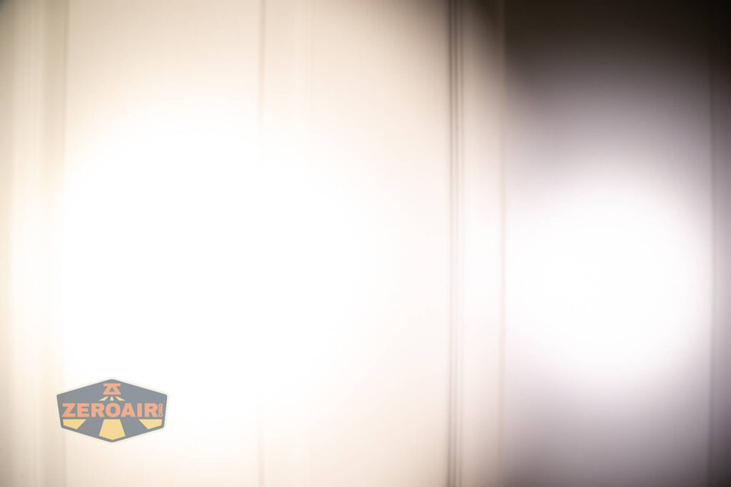 beamshots on door (at 1') compared to nichia 219b 4500K