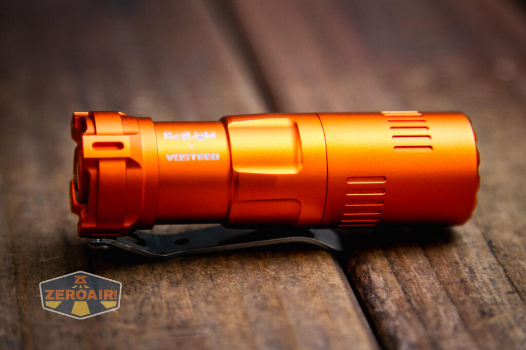 Vosteed x ReyLight Rook flashlight grooves in head