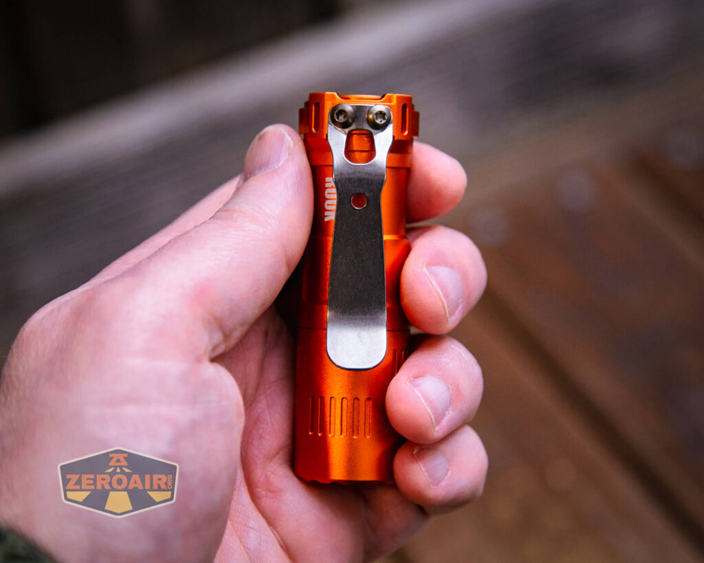 Vosteed x ReyLight Rook flashlight in hand
