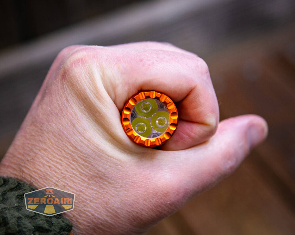 Vosteed x ReyLight Rook flashlight in hand