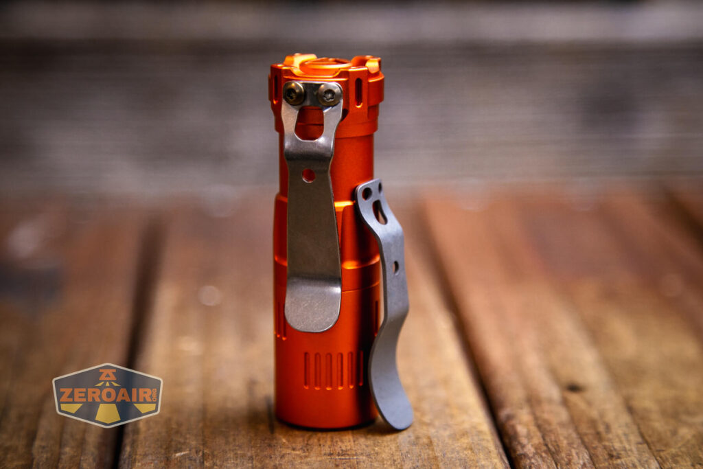 Vosteed x ReyLight Rook flashlight pocket clip options