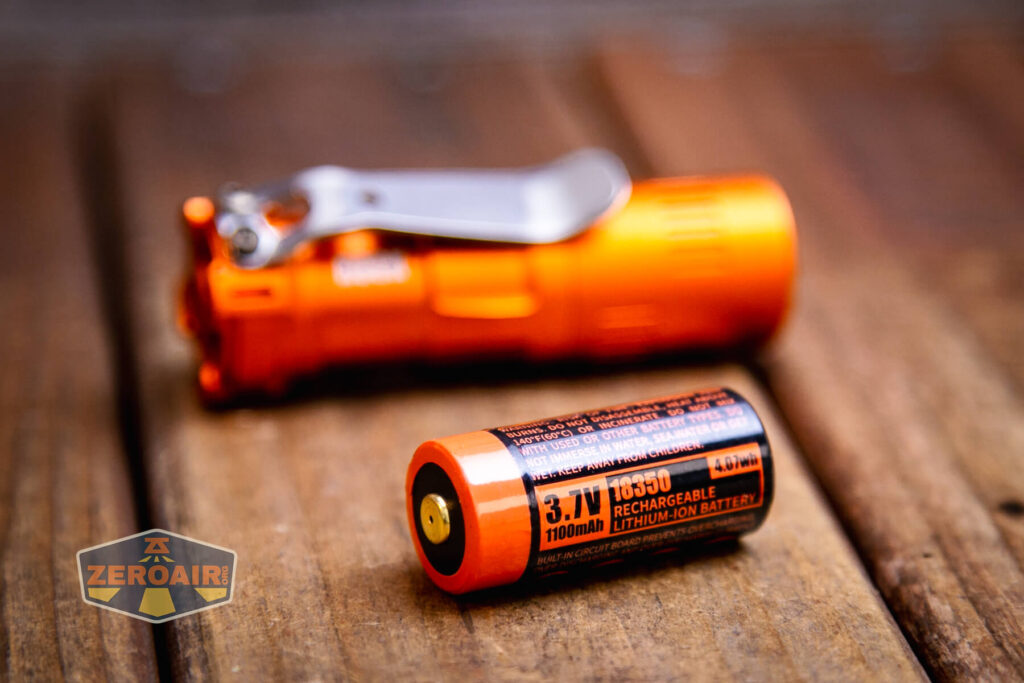 Vosteed x ReyLight Rook flashlight with included 18350 cell