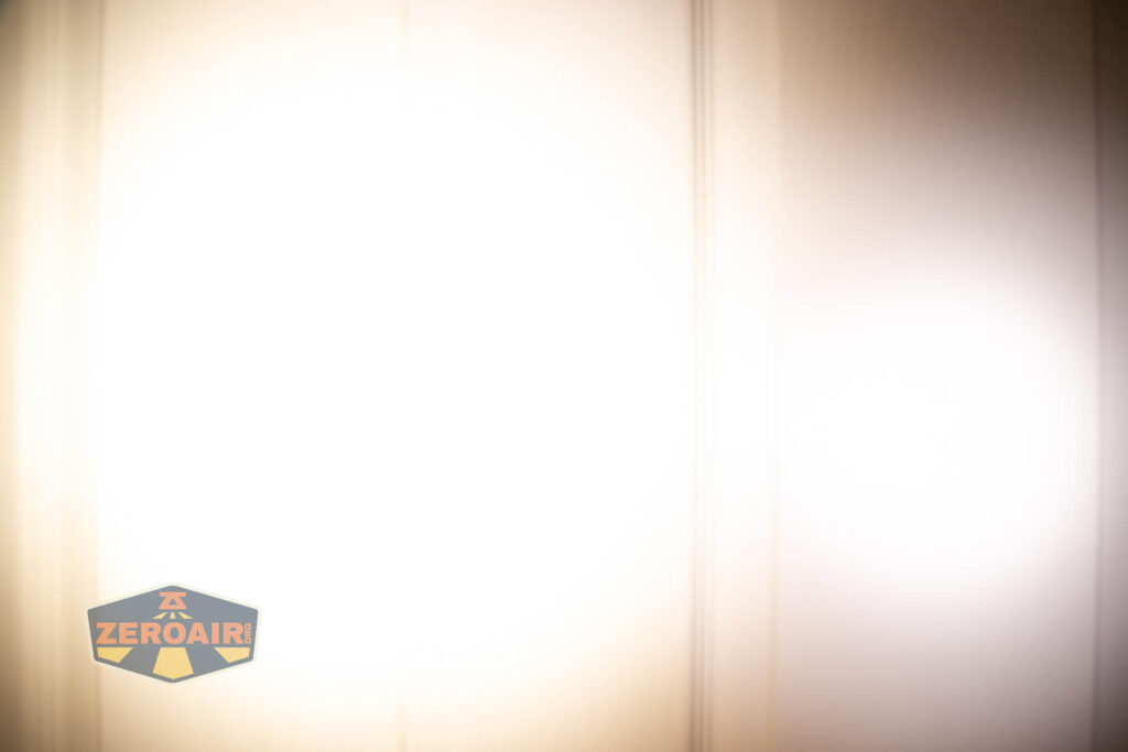 beamshots on door compared to nichia 219b