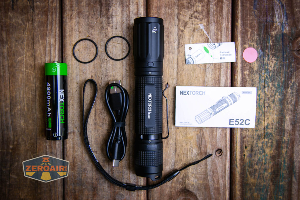 Nextorch E52C 21700 Rechargeable High Performance Flashlight what's included