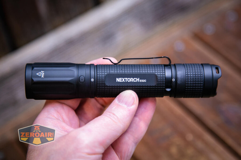Nextorch E52C 21700 Rechargeable High Performance Flashlight in hand