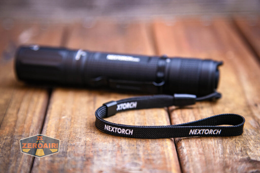 Nextorch E52C 21700 Rechargeable High Performance Flashlight lanyard attached