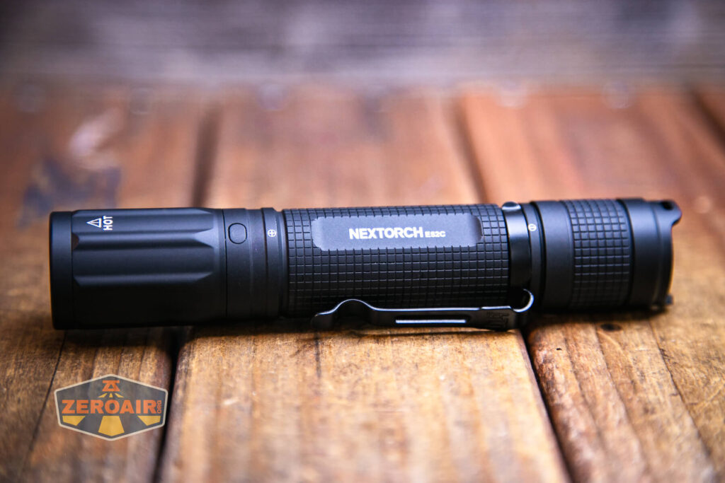 Nextorch E52C 21700 Rechargeable High Performance Flashlight cell orientation labels