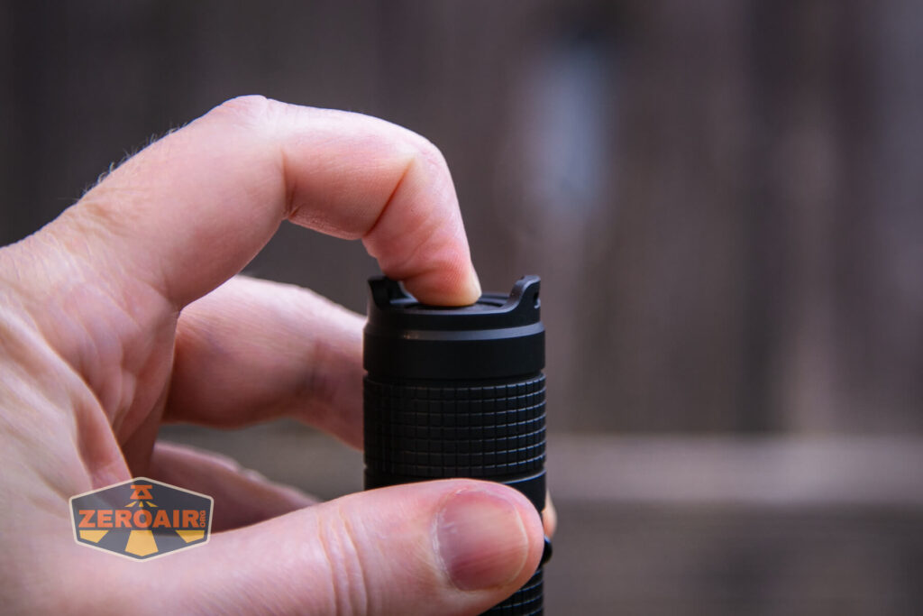 Nextorch E52C 21700 Rechargeable High Performance Flashlight tailswitch actuation