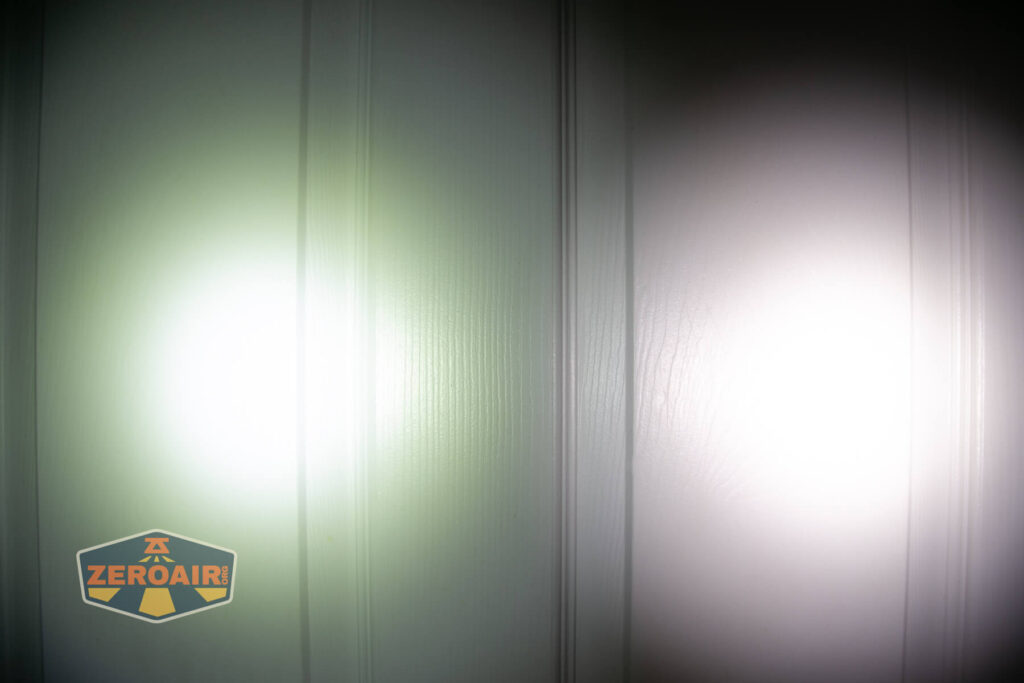 beamshots on door compared to nichia 219b