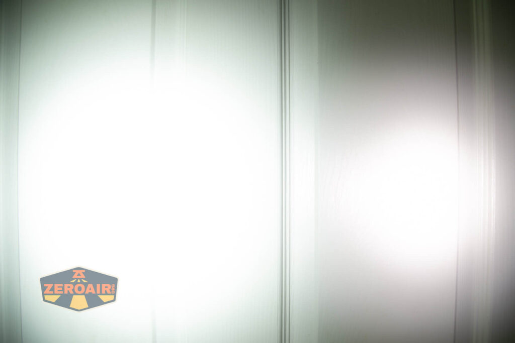 beamshots on door compared to nichia 219b