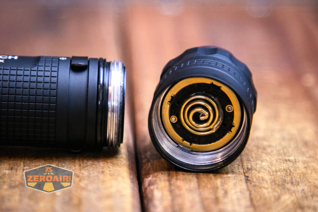 Nextorch TA30C Max One-step Strobe Tactical flashlight tailcap off