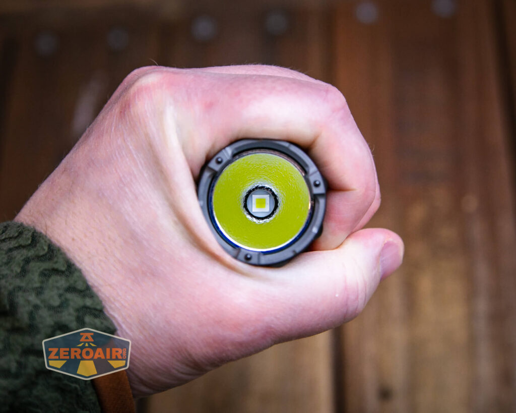 Nextorch TA30C Max One-step Strobe Tactical flashlight in hand