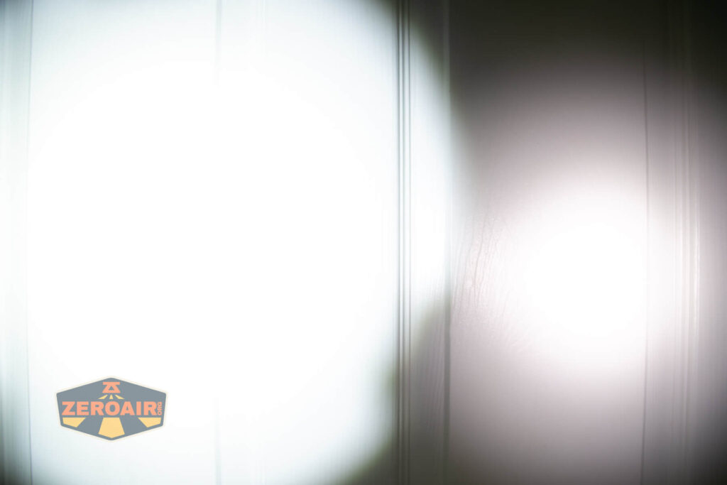 beamshots on door compared to nichia 219b