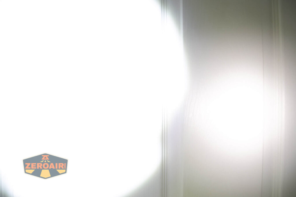 beamshots on door compared to nichia 219b