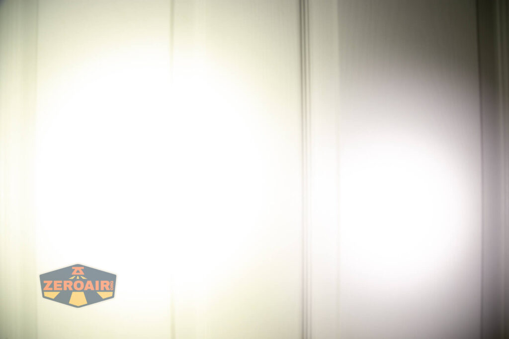 beamshots on door compared to nichia 219b