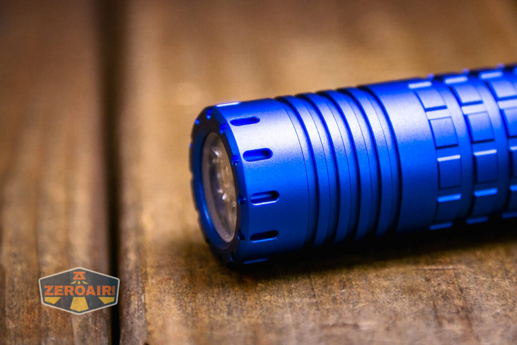 ReyLight Dawn Aluminum 18650 Flashlight tritium slot detail