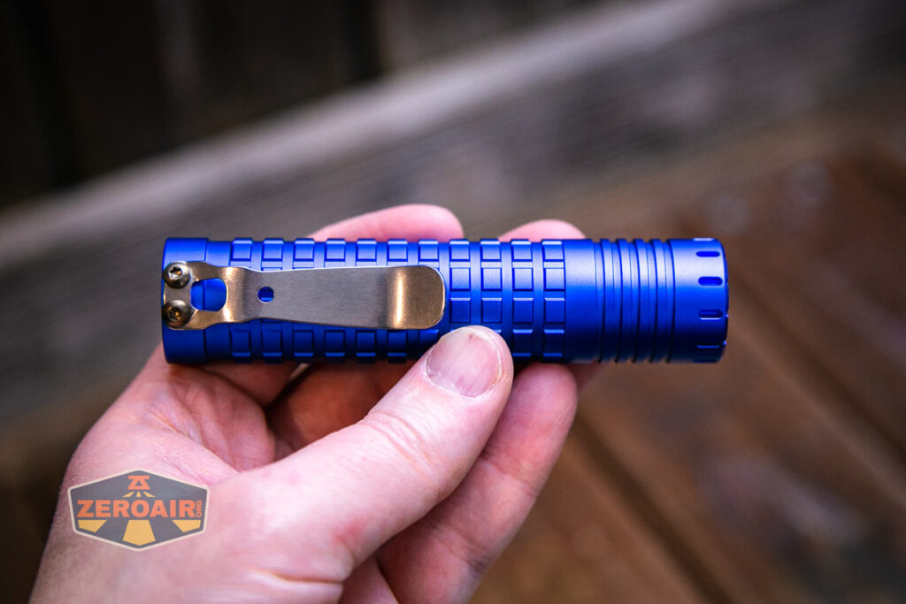 ReyLight Dawn Aluminum 18650 Flashlight in hand