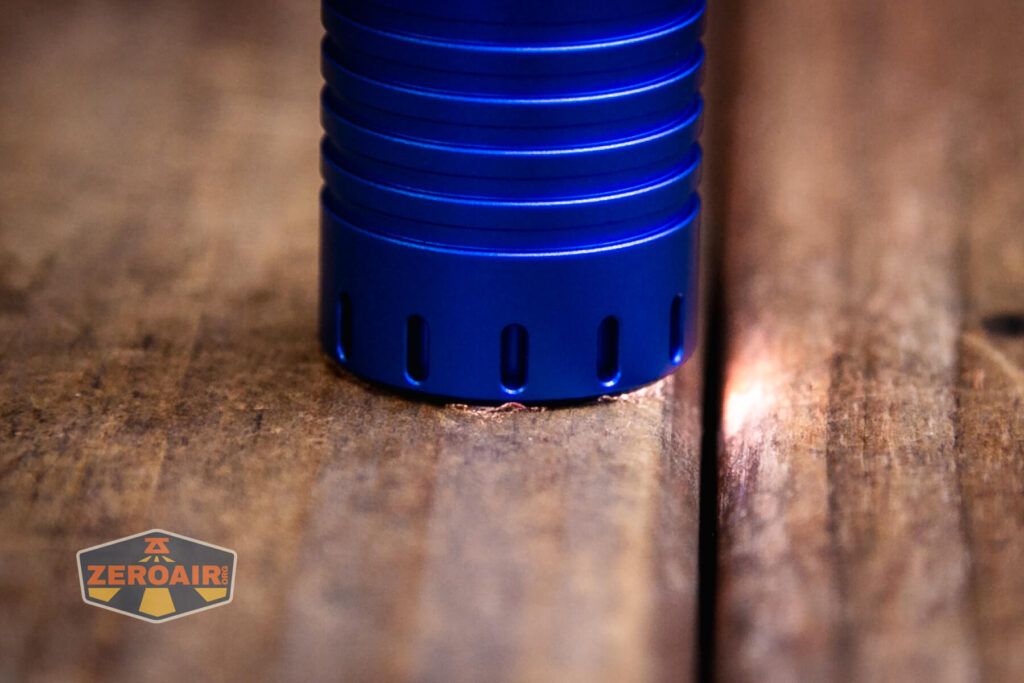 ReyLight Dawn Aluminum 18650 Flashlight headstanding