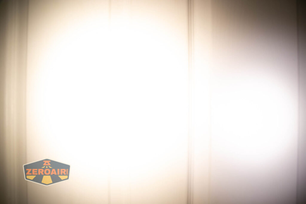 beamshots on door compared to nichia 219b