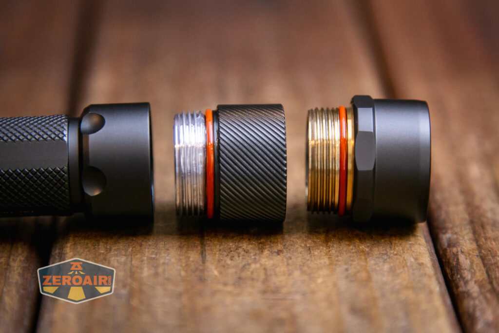 JETBeam Jet 1M Guardian flashlight extension removed