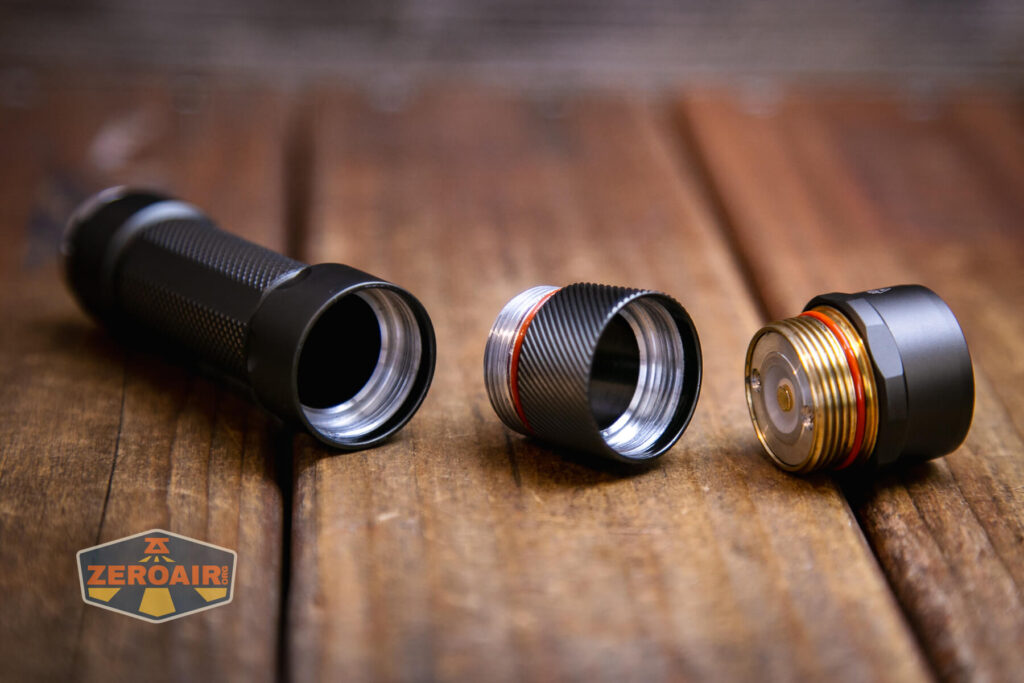 JETBeam Jet 1M Guardian flashlight extension removed