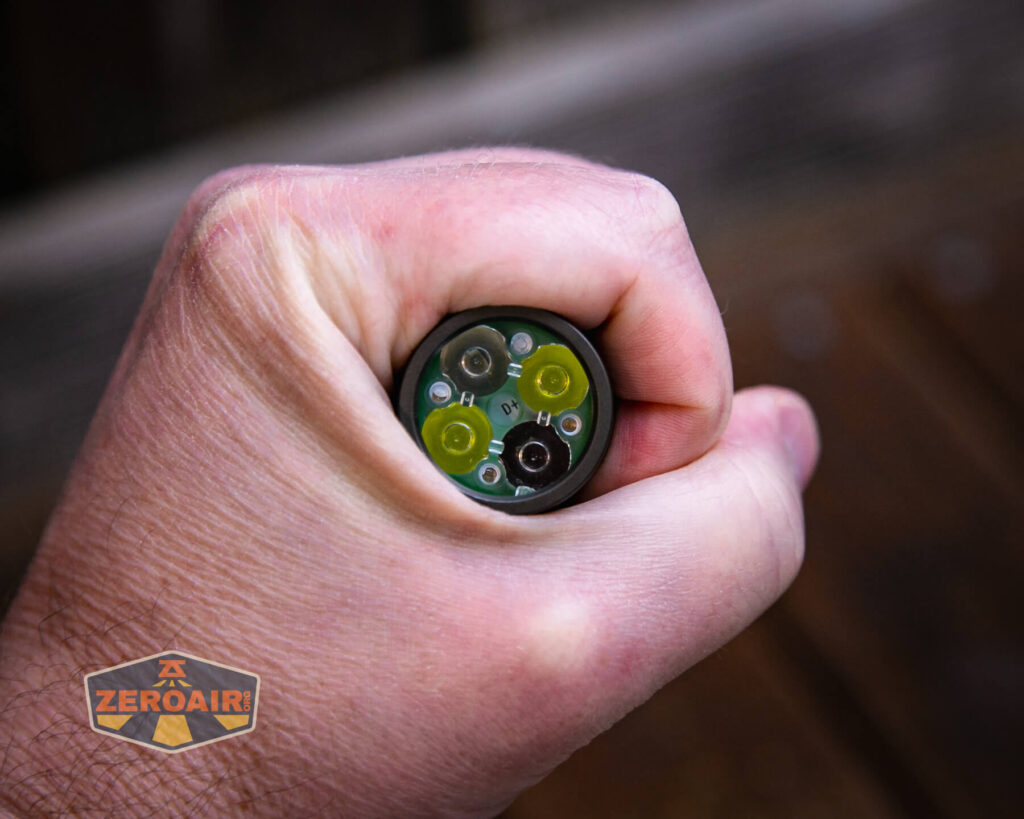 JETBeam Jet 1M Guardian flashlight 18650 size in hand