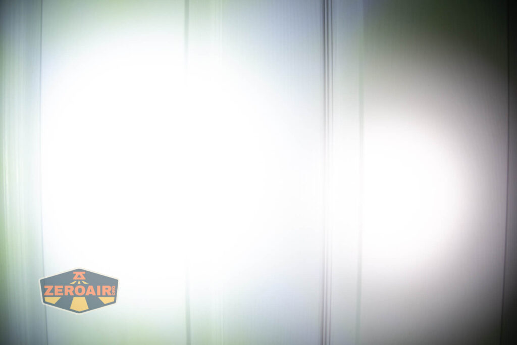 beamshots on door compared to nichia 219b