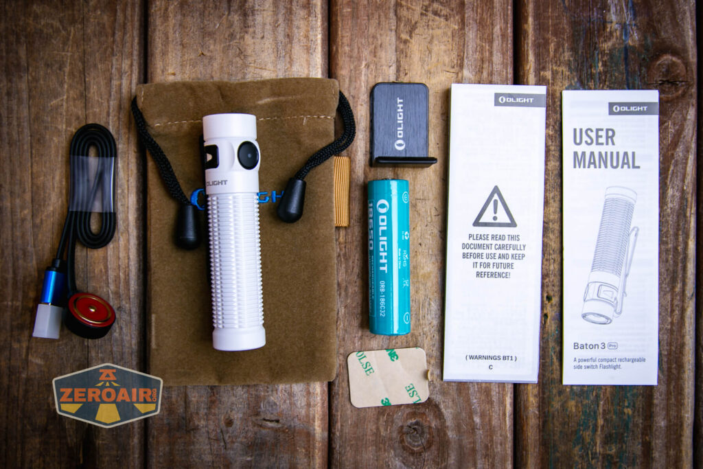 Olight Baton 3 Pro rechargeable flashlight what's included