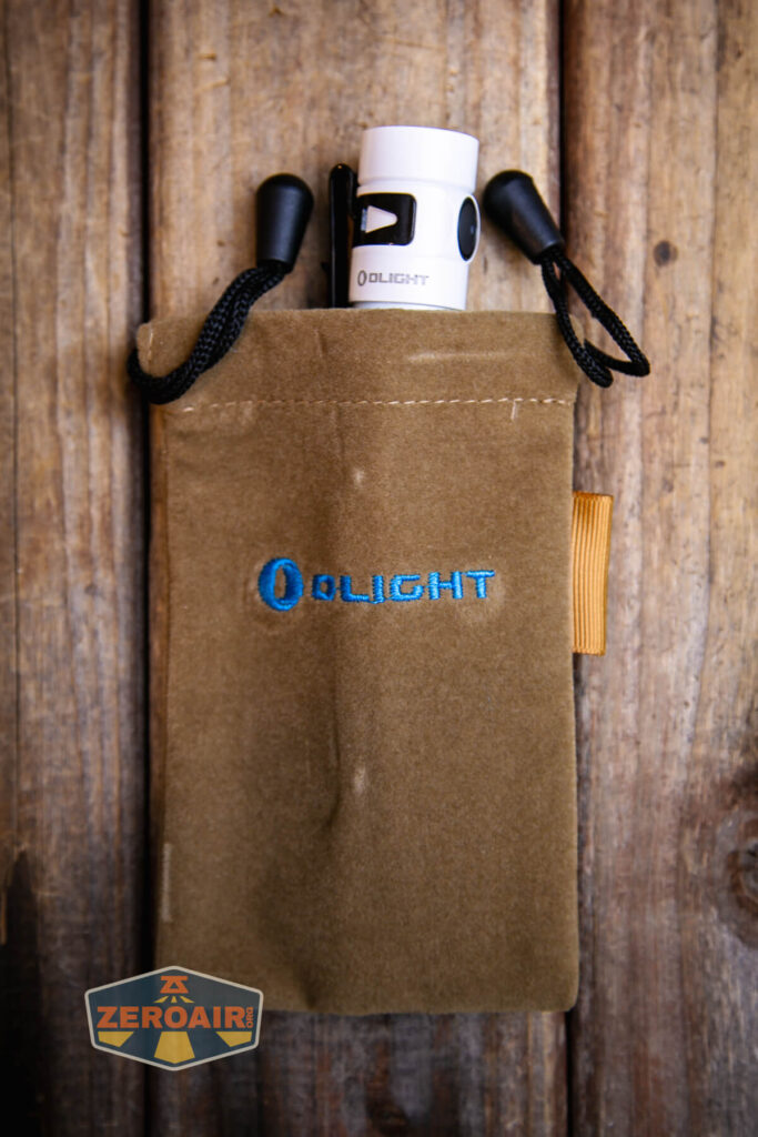 Olight Baton 3 Pro rechargeable flashlight velvet baggie