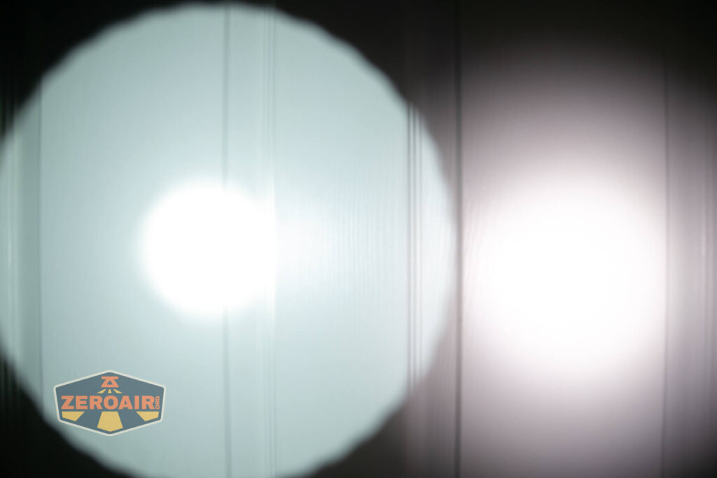 beamshots on door compared to nichia 219b