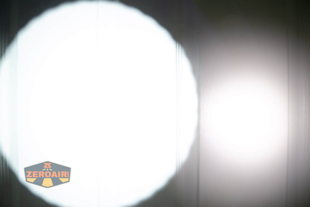 beamshots on door compared to nichia 219b